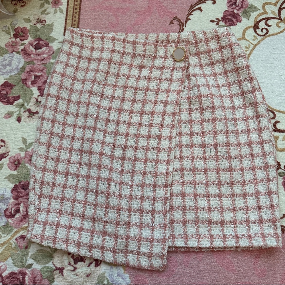 Cute Winter Tweed pink skirt 🩷🎀